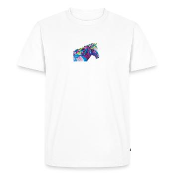 Cheval arc-en-ciel géométrique - T-shirt Premium bio Homme - blanc - Devant - Nico (187cm)