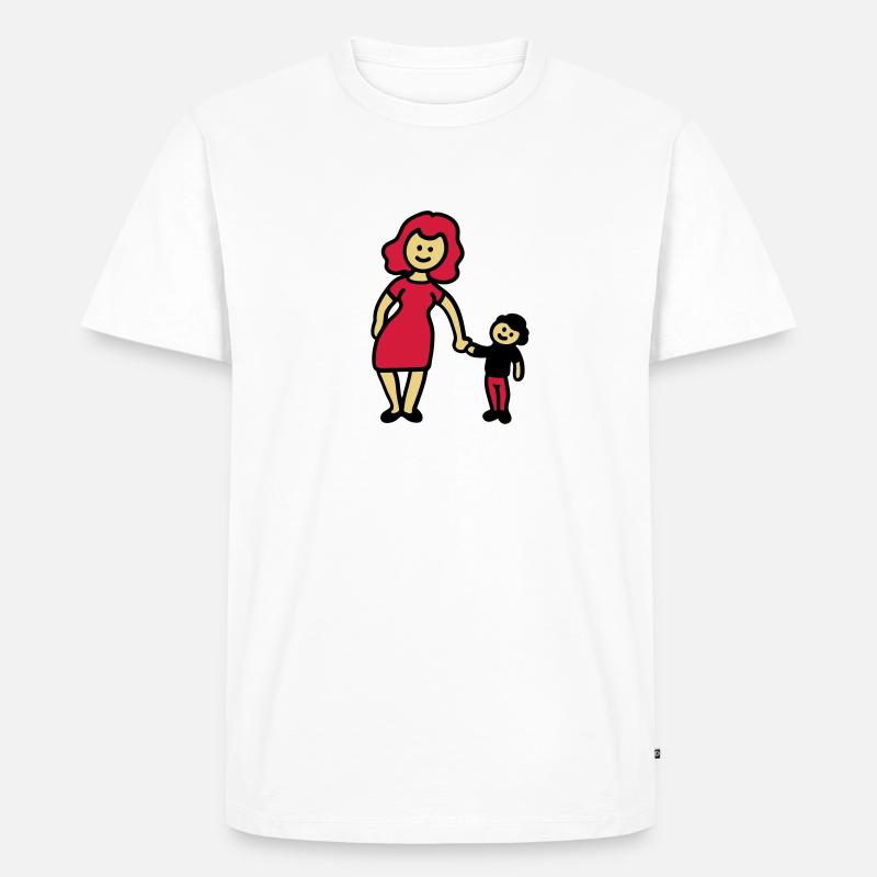Mutter / Oma + Kind 3 - Männer Premium Bio T-Shirt - Weiß