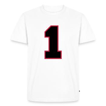 nombre1 - T-shirt Premium bio Homme - blanc - Devant - Nico (187cm)