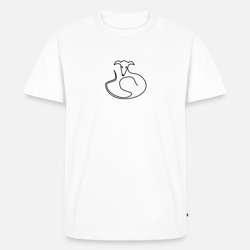 Galgo elegant liegend - Männer Premium Bio T-Shirt - Weiß