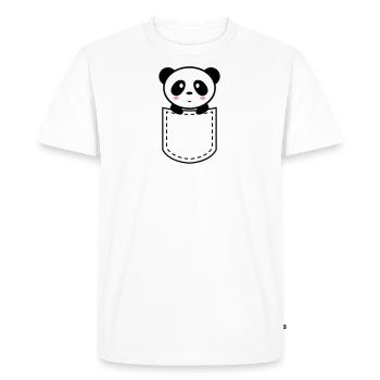 panda dans une poche - T-shirt Premium bio Homme - blanc - Devant - Nico (187cm)