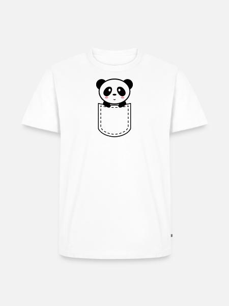 panda in a pocket - Men's Premium Organic T-Shirt - white