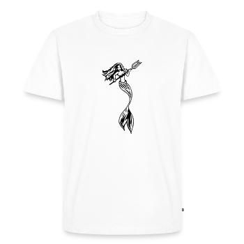 2020 08 30 mermaid 03 black and white noline - Men's Premium Organic T-Shirt - white - Front - Nico (187cm)