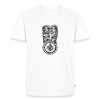 logo poitrine maori 100 noir - T-shirt Premium bio Homme - blanc - Devant - Nico (187cm)