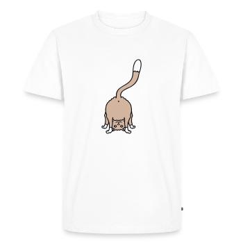 chat drôle de derrière montre derrière, cul amusant - T-shirt Premium bio Homme - blanc - Devant - Nico (187cm)