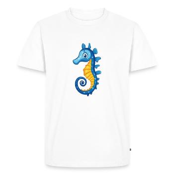 blue seahorse - Men's Premium Organic T-Shirt - white - Front - Nico (187cm)