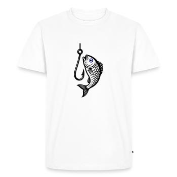 Hameçon Icône de poisson - T-shirt Premium bio Homme - blanc - Devant - Nico (187cm)