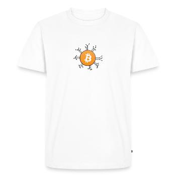 Bitcoin Blockchain - T-shirt Premium bio Homme - blanc - Devant - Nico (187cm)