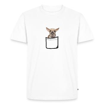 chihuahua en poche - T-shirt Premium bio Homme - blanc - Devant - Nico (187cm)