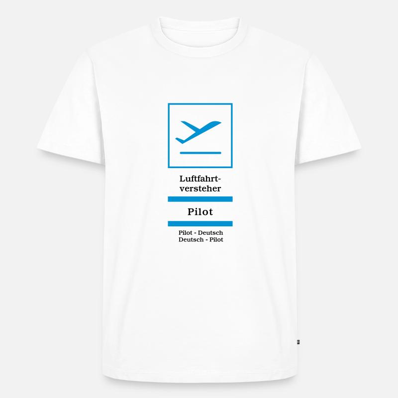 Pilot - Männer Premium Bio T-Shirt - Weiß