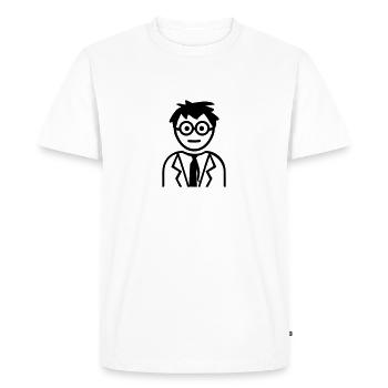 Professeur - T-shirt Premium bio Homme - blanc - Devant - Nico (187cm)