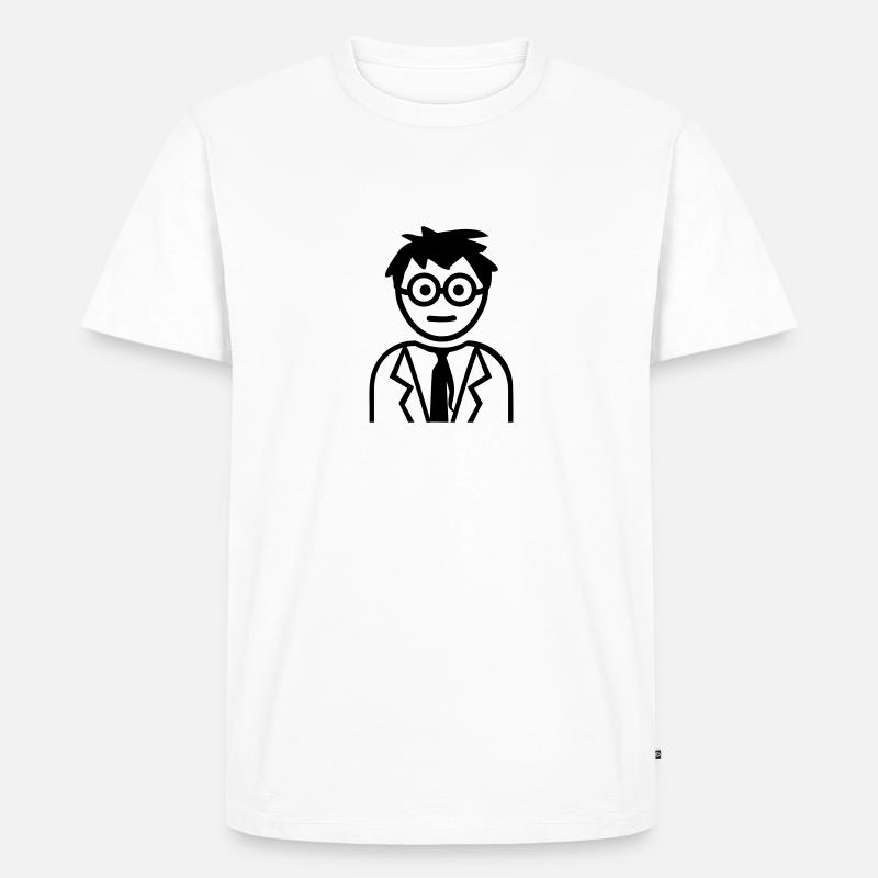Professor - Männer Premium Bio T-Shirt - Weiß