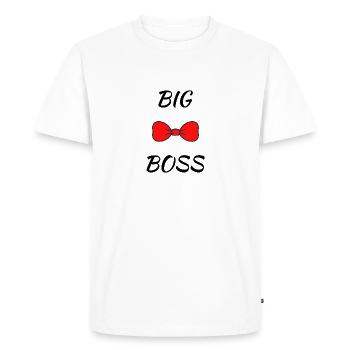 BIG BOSS. BOSS. CHIEF. BOSS. DAD. FATHERS DAY - Men's Premium Organic T-Shirt - white - Front - Nico (187cm)