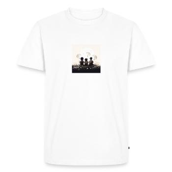 Trois petits oiseaux - T-shirt Premium bio Homme - blanc - Devant - Nico (187cm)