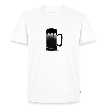 Silhouette de tasse de bière noire - T-shirt Premium bio Homme - blanc - Devant - Nico (187cm)