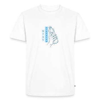 Restez hydraté - T-shirt Premium bio Homme - blanc - Devant - Nico (187cm)