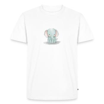 Elephant Drawing Watercolor Kids - Men's Premium Organic T-Shirt - white - Front - Nico (187cm)