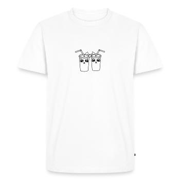2 amis équipe couple visage bande dessinée bande d - T-shirt Premium bio Homme - blanc - Devant - Nico (187cm)
