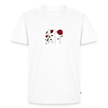 Unisex Premium T-shirt - Männer Premium Bio T-Shirt - Weiß - Vorne - Nico (187cm)