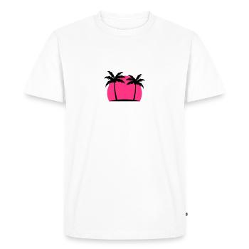 Miami Beach palm beach sea sun Pink - Men's Premium Organic T-Shirt - white - Front - Nico (187cm)