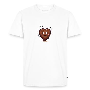 Cœur de caca rieur - T-shirt Premium bio Homme - blanc - Devant - Nico (187cm)