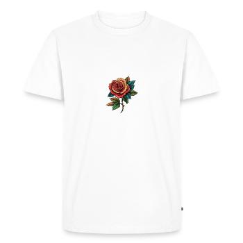 Rose Flower - Men's Premium Organic T-Shirt - white - Front - Nico (187cm)