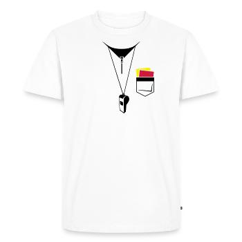 Arbitre - Football - Carte et sifflet - T-shirt Premium bio Homme - blanc - Devant - Nico (187cm)