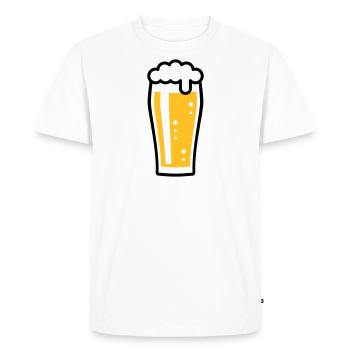 Beer Glass (Beer Drinker / Pale Ale / 2C) - Men's Premium Organic T-Shirt - white - Front - Nico (187cm)