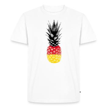 Allemagne, ananas, drapeau, coupe du monde, football - T-shirt Premium bio Homme - blanc - Devant - Nico (187cm)