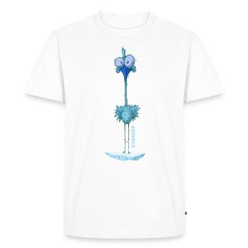 Nageur d’hiver « Crazy Kingfisher goes ice bathing » - T-shirt Premium bio Homme - blanc - Devant - Nico (187cm)