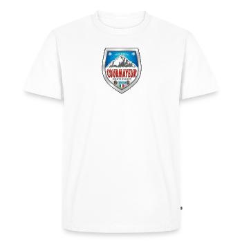 Courmayeur Valle d’Aoste Italie - T-shirt Premium bio Homme - blanc - Devant - Nico (187cm)
