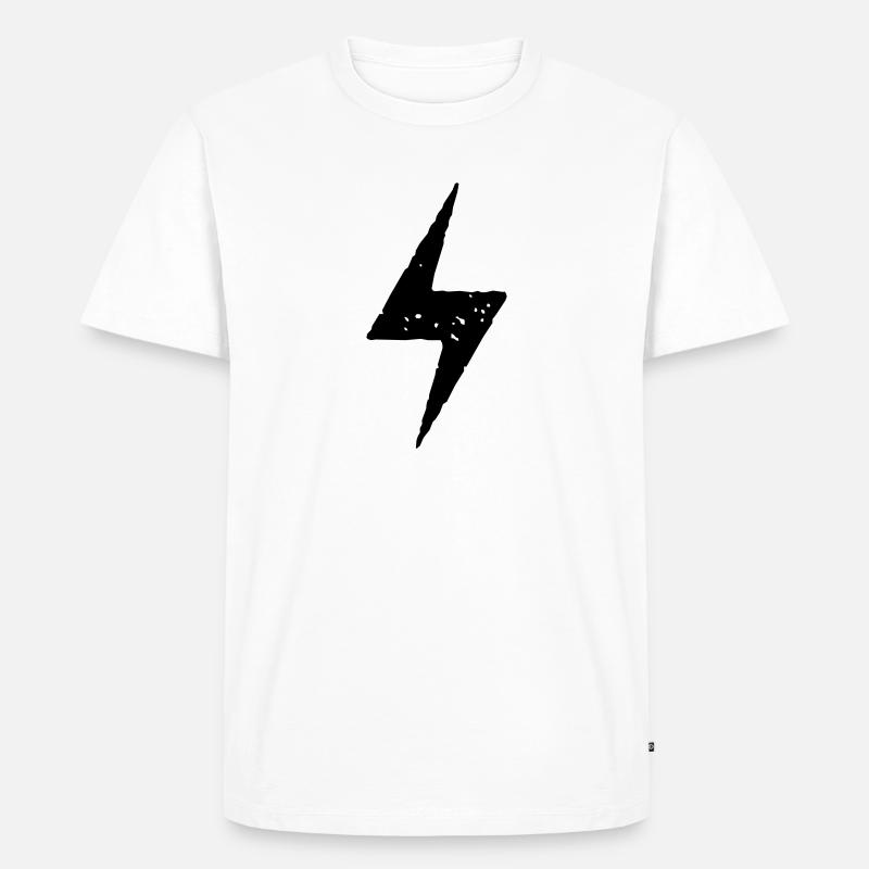Blitz Strom Symbol - Männer Premium Bio T-Shirt - Weiß
