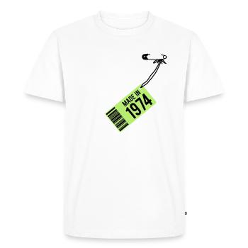 Anniversaire T-shirt 1974 - T-shirt Premium bio Homme - blanc - Devant - Nico (187cm)
