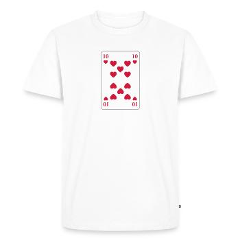 Coeur 10 - dix coeurs - T-shirt Premium bio Homme - blanc - Devant - Nico (187cm)