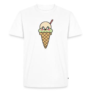 Crème glacée cornet de crème glacée douce Mignon Idée cadeau de crème glacée - T-shirt Premium bio Homme - blanc - Devant - Nico (187cm)