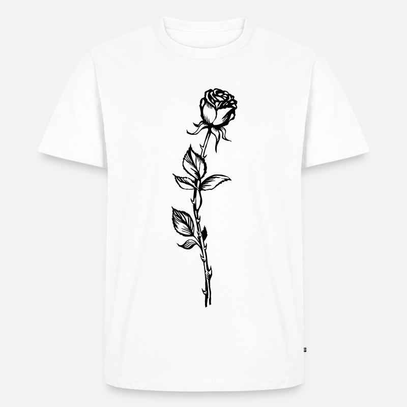 Rose - Männer Premium Bio T-Shirt - Weiß