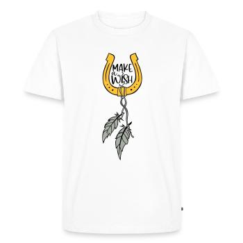 SOUHAIT SABOTS CHEVAL RÊVES CHEVAUX MOTIF DE SOUHAIT - T-shirt Premium bio Homme - blanc - Devant - Nico (187cm)