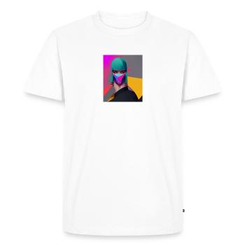 Woman with mask - Men's Premium Organic T-Shirt - white - Front - Nico (187cm)