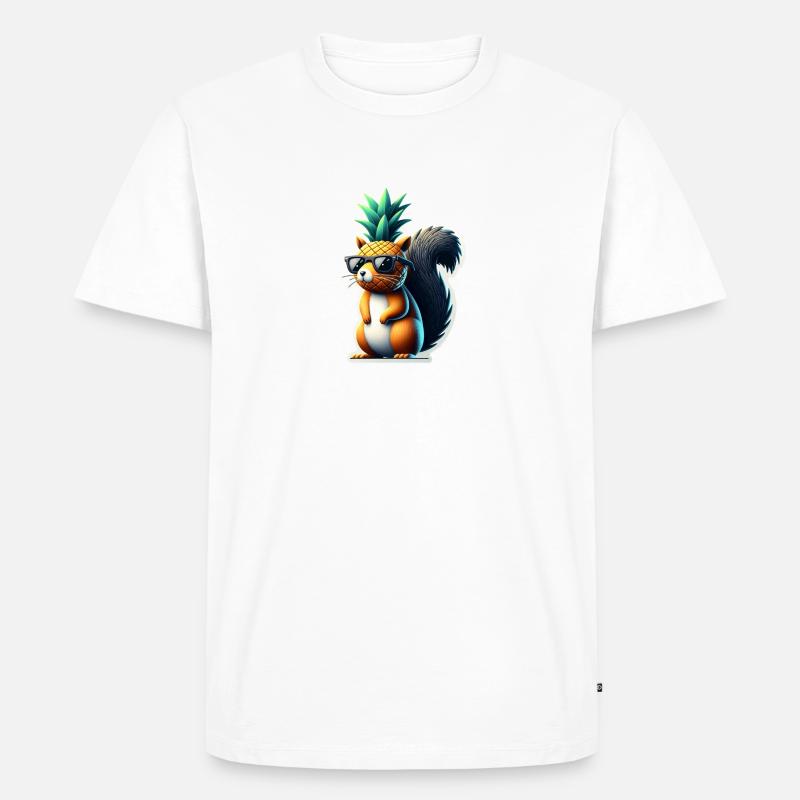 Cooles Eichhörnchen mit Ananasmaske - Männer Premium Bio T-Shirt - Weiß