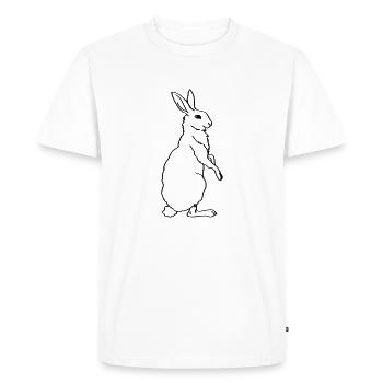 Lièvre, lapin, pâques, lapin de pâques, illustration - T-shirt Premium bio Homme - blanc - Devant - Nico (187cm)