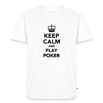 Keep calm and play Poker - Men's Premium Organic T-Shirt - white - Front - Nico (187cm)