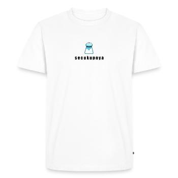 Dessin animé Salier Bleu - T-shirt Premium bio Homme - blanc - Devant - Nico (187cm)