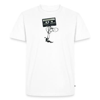 cassette Balançoire - T-shirt Premium bio Homme - blanc - Devant - Nico (187cm)