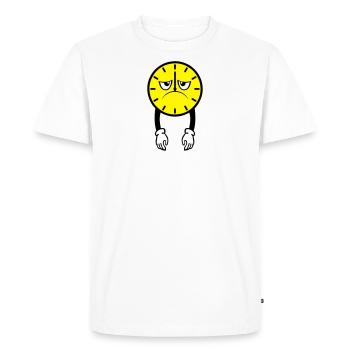 pendule horloge heure deprime fatigue br - T-shirt Premium bio Homme - blanc - Devant - Nico (187cm)