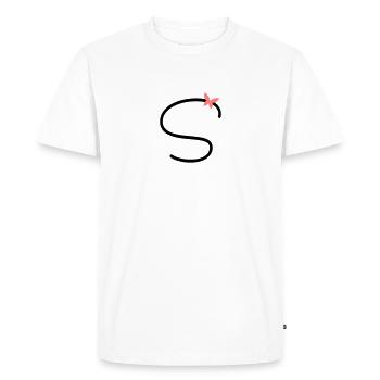 Lettre S Papillon Lettre - T-shirt Premium bio Homme - blanc - Devant - Nico (187cm)
