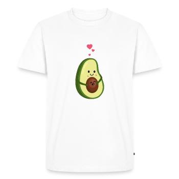 Enceintes avocat - coeur - amour-Schwangerschaft - T-shirt Premium bio Homme - blanc - Devant - Nico (187cm)