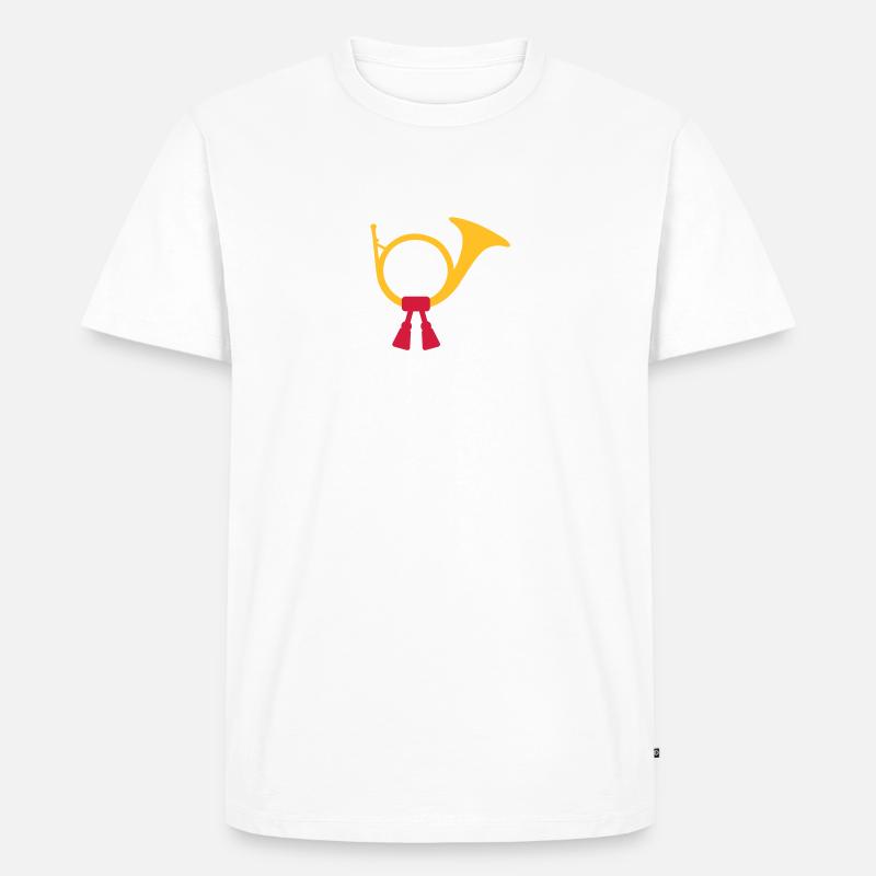 Horn - Männer Premium Bio T-Shirt - Weiß