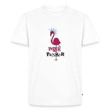 Pink flamingo punk black - Men's Premium Organic T-Shirt - white - Front - Nico (187cm)