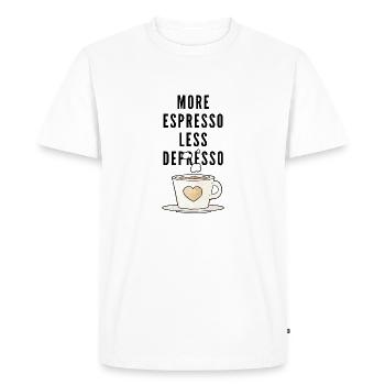 More Espresso less Depresso - Men's Premium Organic T-Shirt - white - Front - Nico (187cm)
