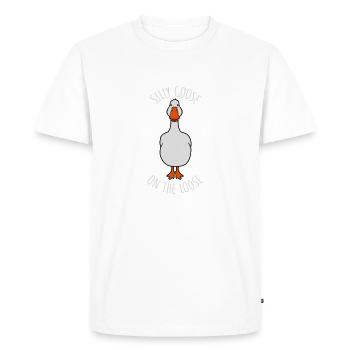goose on the loose - Men's Premium Organic T-Shirt - white - Front - Nico (187cm)